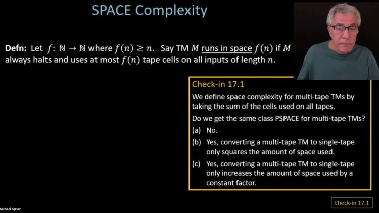 17. Space Complexity, PSPACE, Savitchs Theorem