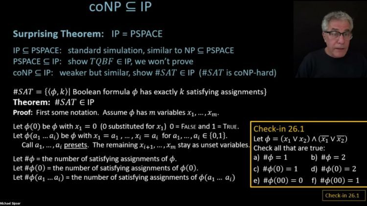 26. coNP is a subset of IP