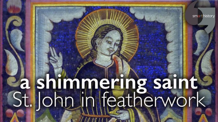 A shimmering saint, 英石. John in featherwork