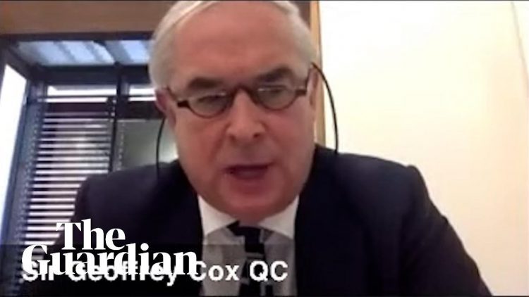 Footage appears to show Geoffrey Cox conducting legal work from Commons office