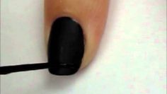 Glossy Black Zebra Nail Art