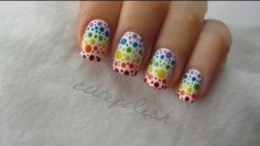 Rainbow Spotted Nail Art