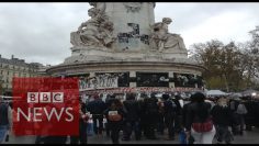 Scenes at Place de la République (360 video) BBC News