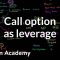 Call option as leverage | Finance & Capital Markets | Khan Academy