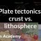 Plate tectonics: Difference between crust and lithosphere | Cosmology & Astronomy | Khan Academy