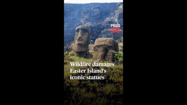 WATCH: Wildfire damages Easter Island’s iconic statues | #shorts